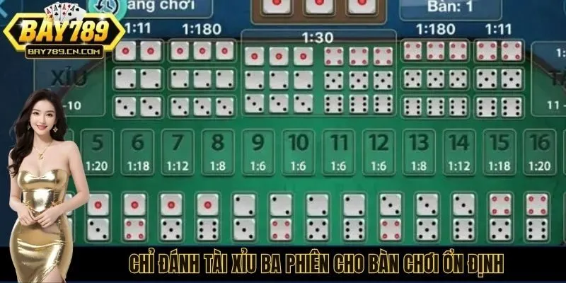 Chỉ đánh tài xỉu ba phiên cho bàn chơi ổn định